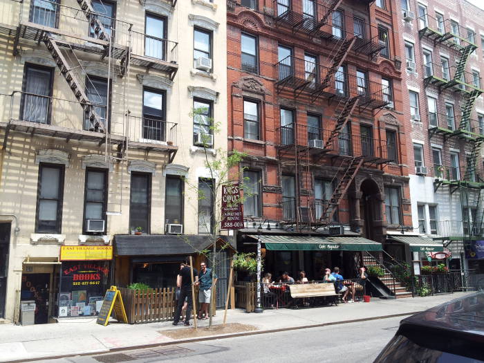 North side of St. Marks Place between First Avenue and Avenue A in the East Village.