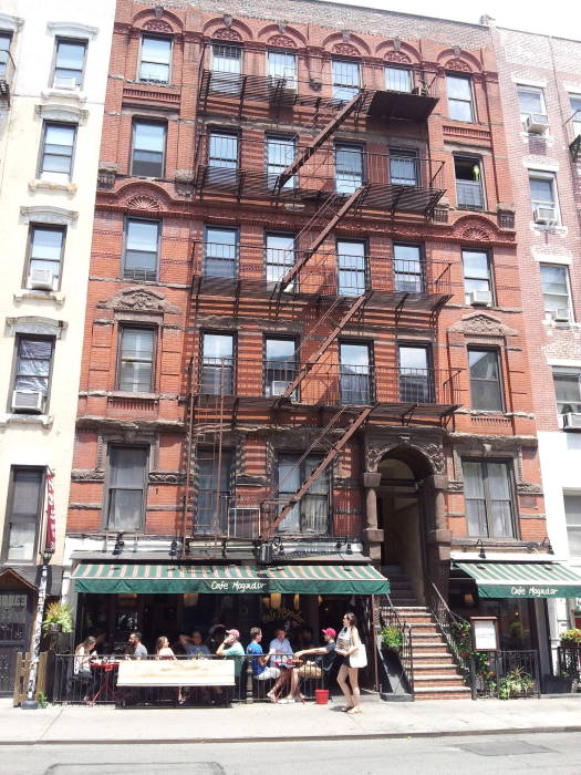 North side of St. Marks Place between First Avenue and Avenue A in the East Village.