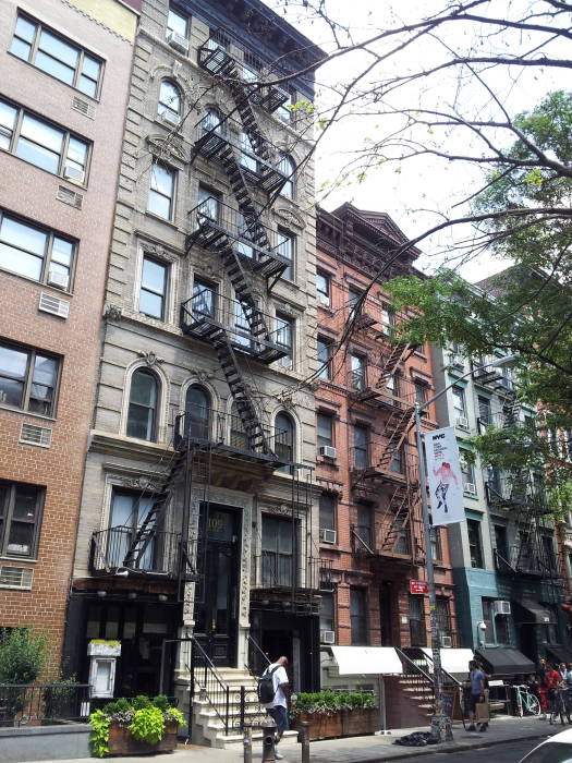 North side of St. Marks Place between First Avenue and Avenue A in the East Village.