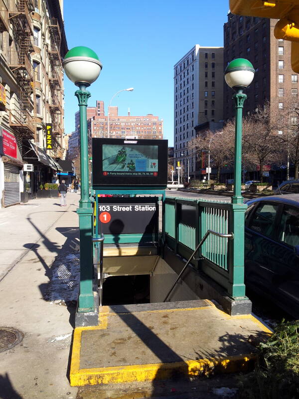 West 103rd Street and Broadway on the Upper West Side of Manhattan.