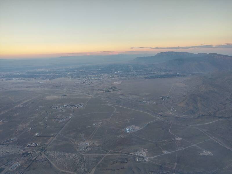 Aerial view of Albuquerque and the Sandia Crest.
