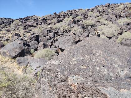 1000 to 300 year old petroglyphs at Petroglyphs National Monument near Albuquerque, New Mexico.