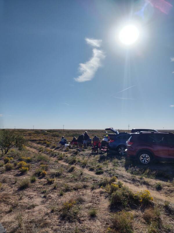 View to southeast near beginning of eclipse.