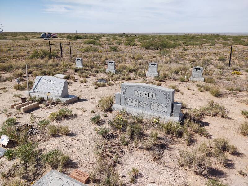 Grave markers in Acme Cemetery.