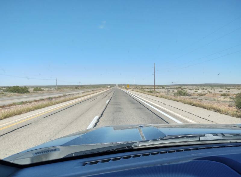 View driving north on U.S. 285 outside Roswell, New Mexico