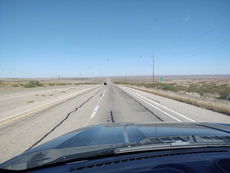 View driving north on U.S. 285 leaving Roswell, New Mexico