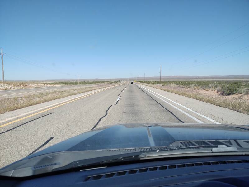 View driving north on U.S. 285 leaving Roswell, New Mexico