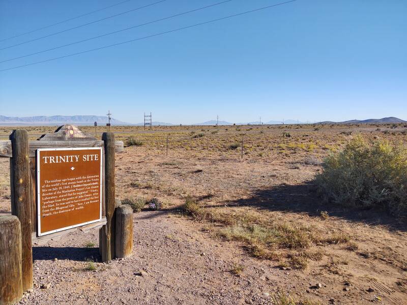 Sign at 'Stallion Gate' into WSMR, access point to reach the Trinity Site.