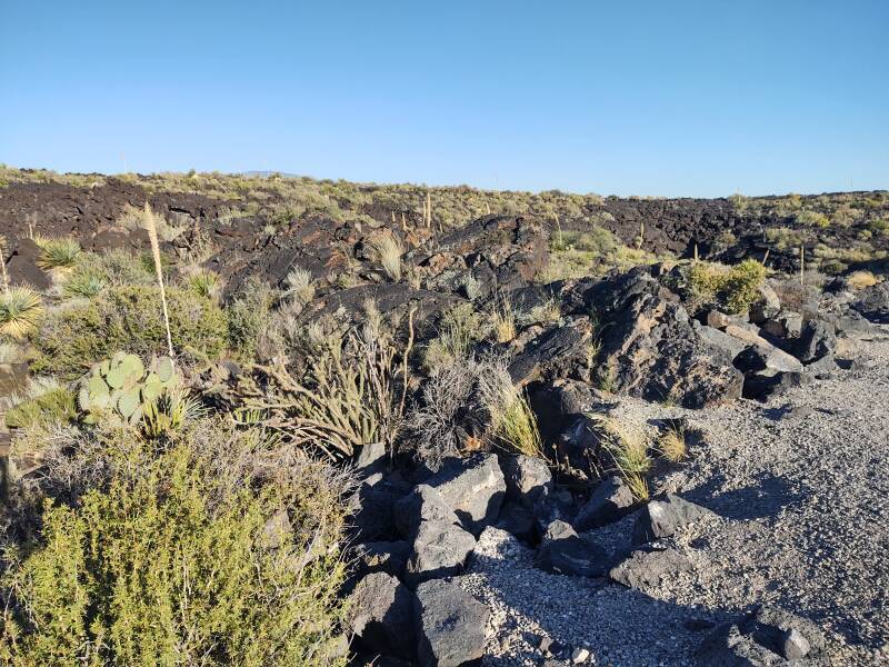 Carrizozo Malpais, a 40-mile-long lava flow about 1,500 years old, accessible through the Valley of Fires Recreation Area.
