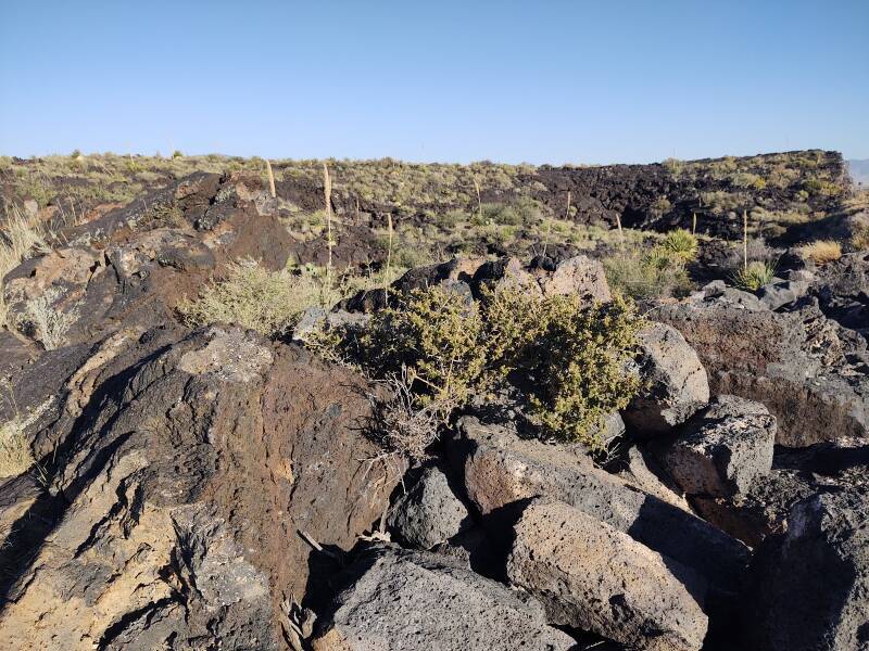 Carrizozo Malpais, a 40-mile-long lava flow about 1,500 years old, accessible through the Valley of Fires Recreation Area.