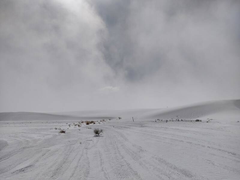 Wind-blown patterns in the gypsum at White Sands.