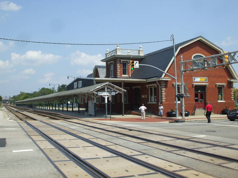 Amtrak station in Fayetteville, North Carolina.