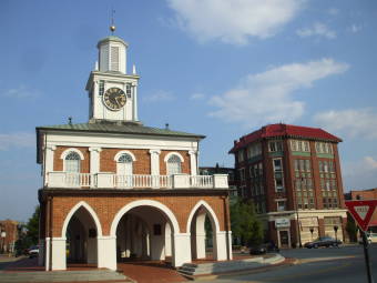 Old market building at the center of Fayetteville, North Carolina.
