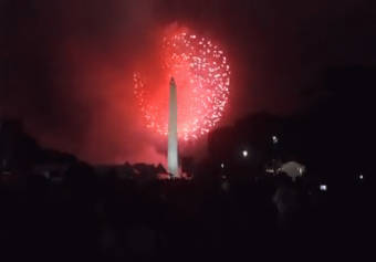 Fireworks on the National Mall in Washington DC, July 4th, 2011.