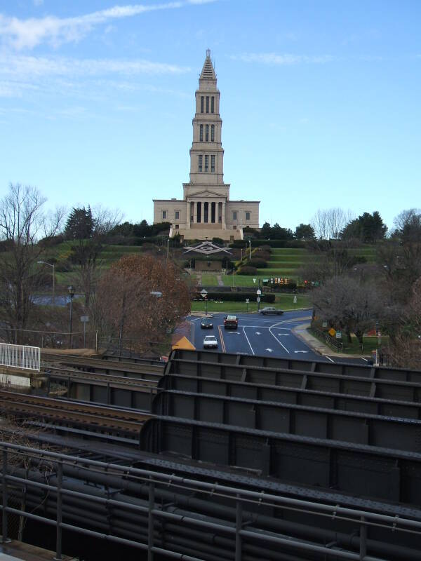 Freemason sites in Washington DC, as in 'The Lost Symbol' by Dan Brown, the George Washington Masonic National Memorial.