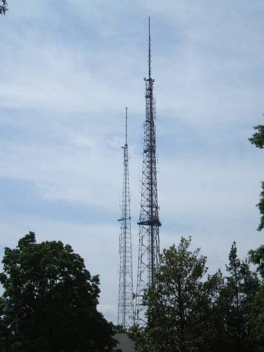 Television transmitter and two-way radio relay sites behind the Naval Security Station.