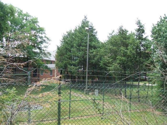 Chain-link fence around the Naval Security Station.
