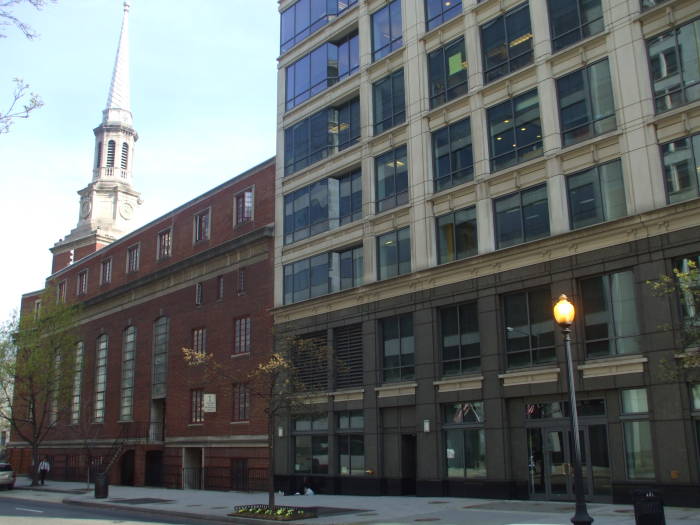 1306 H Street, Washington DC, site of Herbert O. Yardley's restaurant in 1942.  New York Avenue Presbyterian Church.  WMATA or Washington Metropolitan Area Transportation Authority bus.