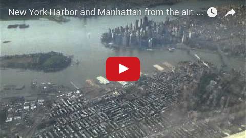 Daytime approach into LGA over New York Harbor, Manhattan, Brooklyn, Queens and the East River