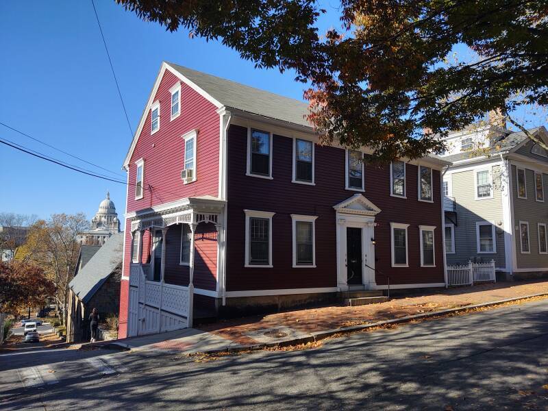 Sarah Helen (Power-)Whitman's home at 88 Benefit Street in Providence, Rhode Island.