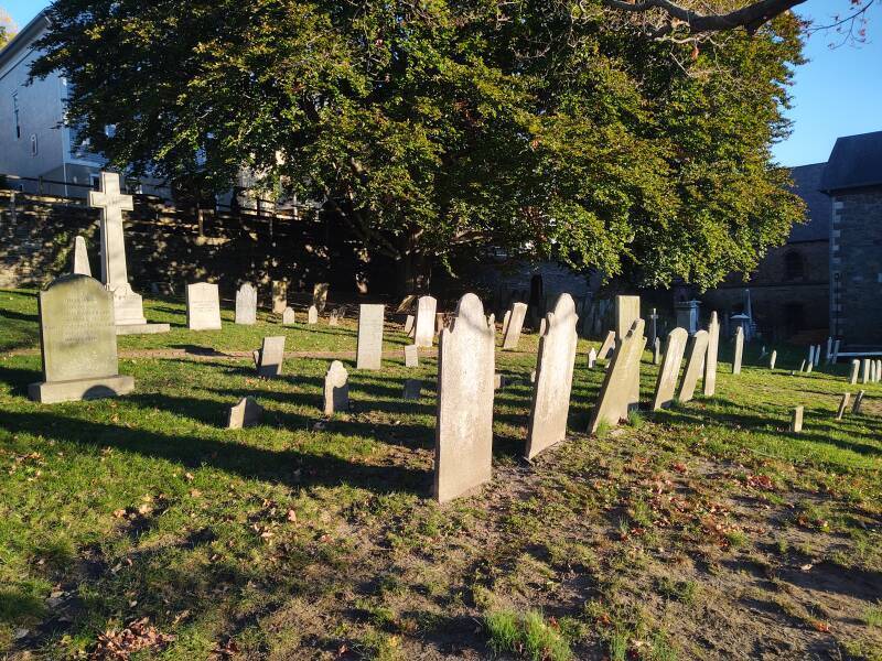 Cemetery at Saint John's Church in Providence, where Edgar Allan Poe courted Sarah Helen Power Whitman.
