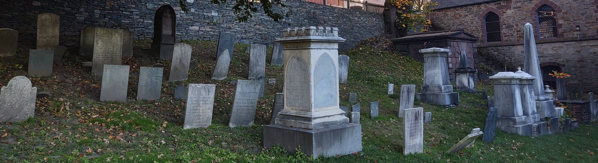 Saint John's cemetery in Providence, a favorite site of Edgar Allan Poe and also H. P. Lovecraft