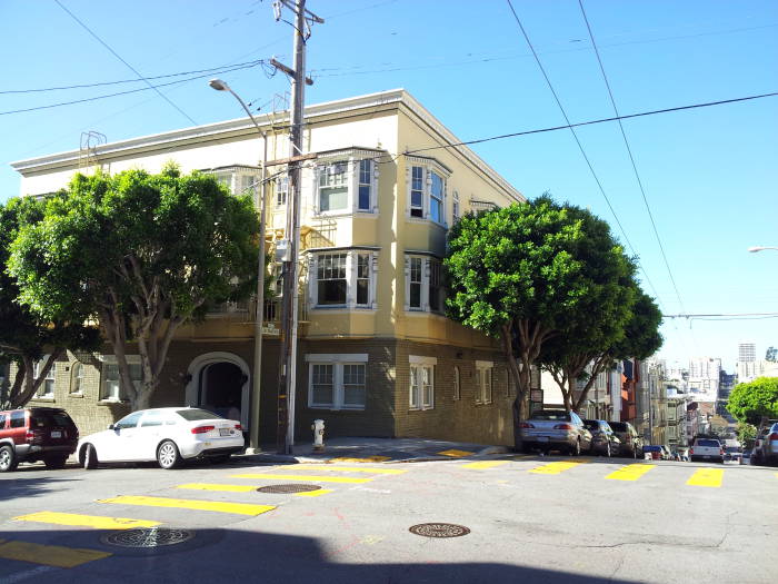 Dashiell Hammett's last apartment in San Francisco at 1155 Leavenworth Street.