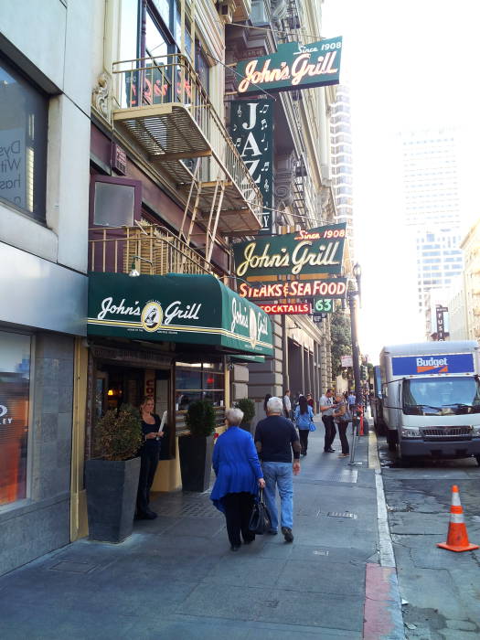 John's Grill on Ellis Street in San Francisco.