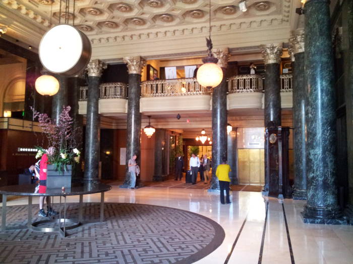 The lobby of the Saint Francis Hotel.