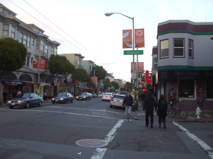 Restaurants, bars, and music stores.  Haight Street, between its west end at Golden Gate Park and Mission Street.