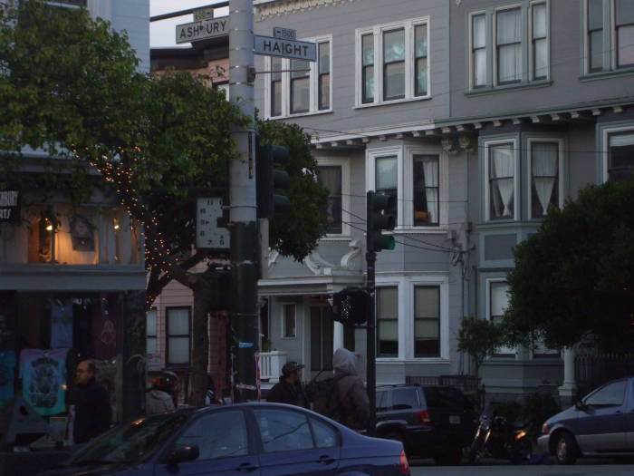 The intersection of Haight and Ashbury.  Haight Street, between its west end at Golden Gate Park and Mission Street.
