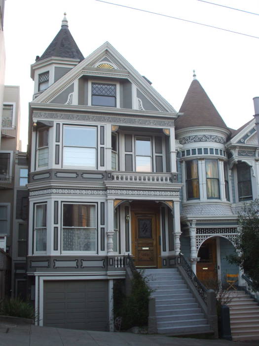 House occupied by the Hell's Angels, at #719 Ashbury, just above Haight.