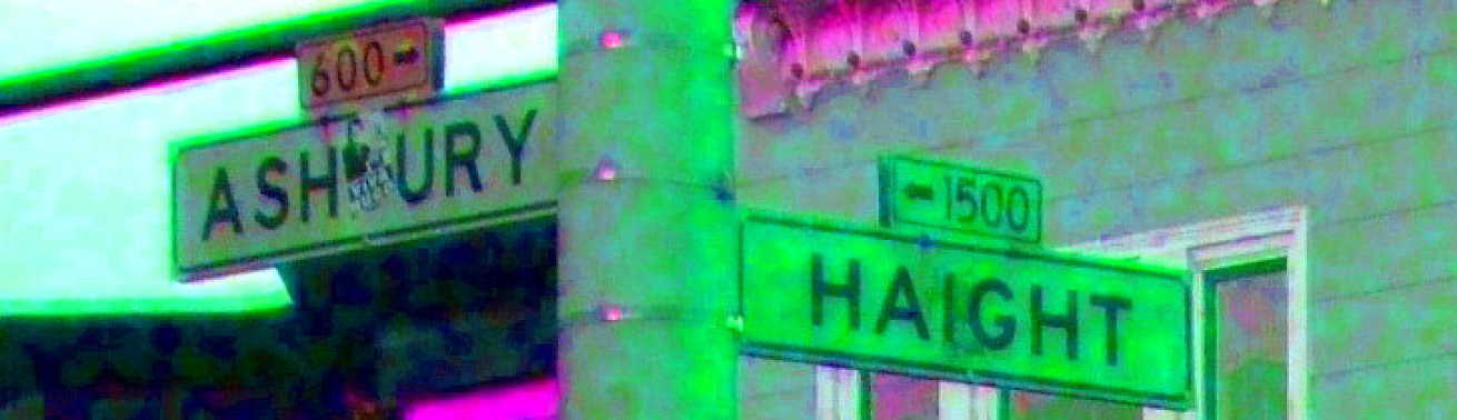 Street sign at the intersection of Haight and Ashbury in San Francisco, California.  The center of the hippie movement during the Summer of Love in 1967.