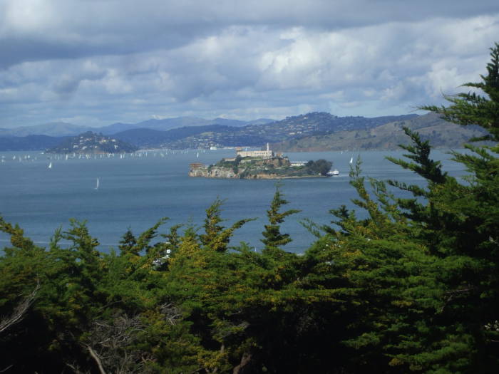 Alcatraz prison island in San Francisco Bay.