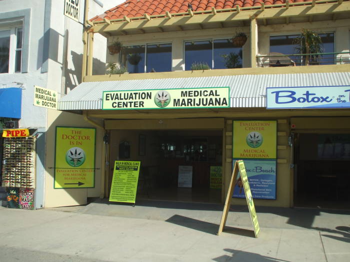 Medical marijuana clinic along the boardwalk in Venice, California.
