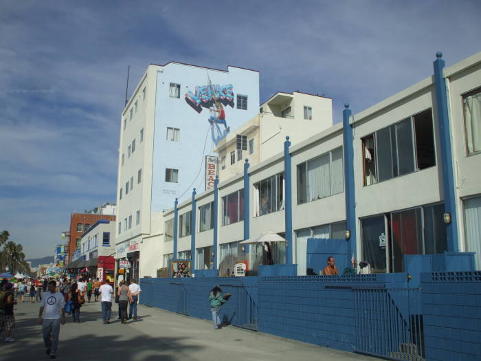 Mural on a building along the boardwalk in Venice, California.