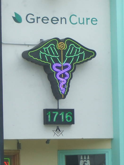 Masonic medical marijuana clinic along the boardwalk in Venice, California.