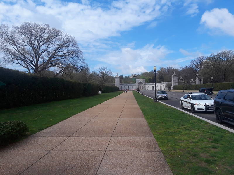 Entrance to Arlington Cemetery, Lee Mansion above.