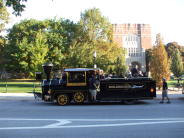 Purdue Boilermaker Special in front of the Purdue Memorial Union.