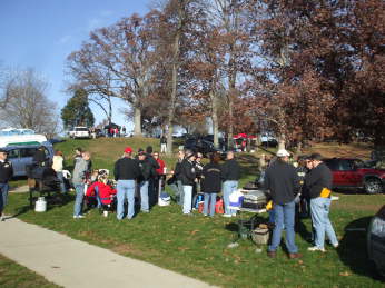 Tailgate on Slayter Hill in the morning before the Ohio State football game.