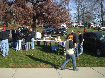 Tailgate on Slayter Hill in the morning before the Ohio State football game.
