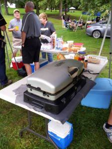 Grilling at the tailgate: Purdue West Slayter Hill Tailgate Association, 10 September 2016.